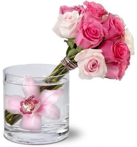Mazzo di rose in un bicchiere