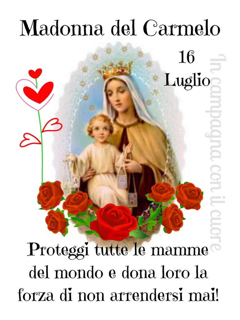 Madonna del Carmelo, 16 Luglio. Proteggi tutte le mamme del mondo e dona loro la...