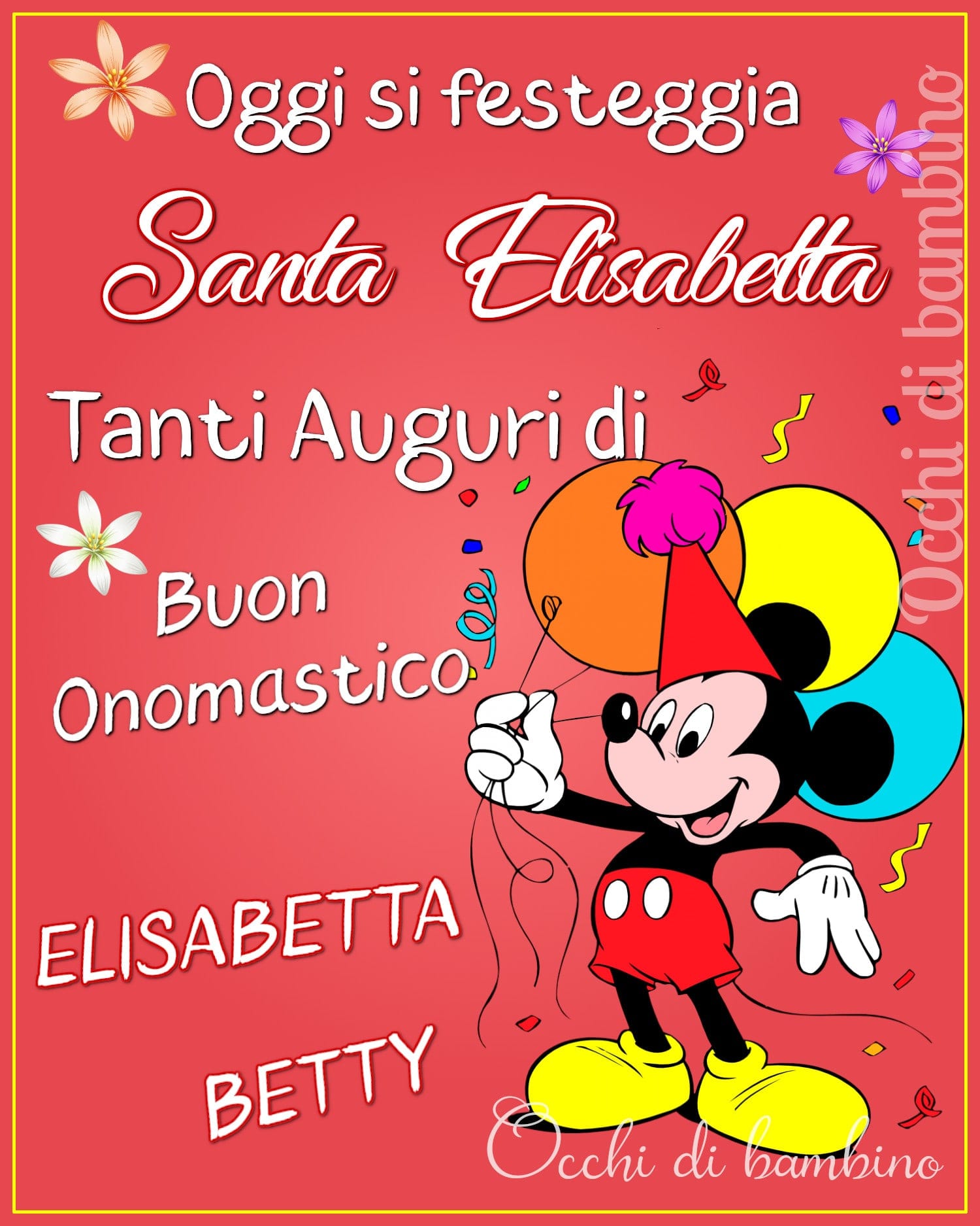 Oggi si festeggia Santa Elisabetta. Tanti Auguri di Buon Onomastico. Elisabetta...