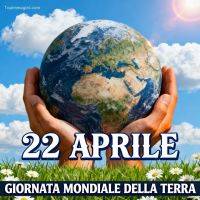 Mani che sorreggono il pianeta Terra sopra un prato fiorito, con cielo azzurro e sole